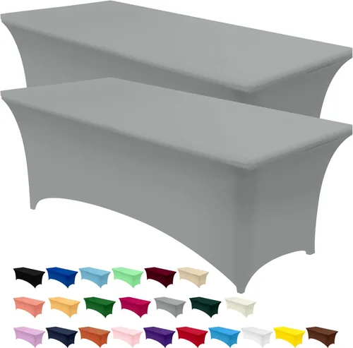 Vista 25 de Utopia Kitchen Mantel rectangular de spándex de 4 pies [1 unidad, negro] 200 GSM elástico, ajustado, lavable y resistente a las arrugas, cubierta