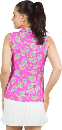 Vista 4 de IBKUL Athleisure Wear - Polo sin mangas con protección solar UPF 50+ Icefil Cooling Venus Print 14493