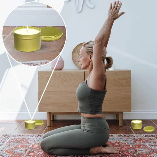 Vista 5 de Bunhut Latas para velas, paquete de 24 latas de velas de 5 onzas para hacer velas, tarros de velas a granel con tapas, latas de velas para hacer