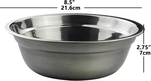 Vista 3 de Morcte Paquete de 4 cuencos de preparación de metal de acero inoxidable, tazón para mezclar, 2 cuartos de galón