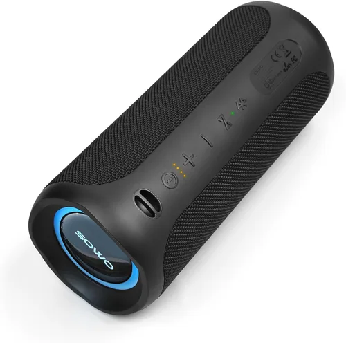 Vista 9 de Altavoz Bluetooth Inalámbrico Impermeable - Altavoz Portátil Potente con Subwoofer y Tweeter Integrados, Graves Extra, Sonido Estéreo, IP67, Luces