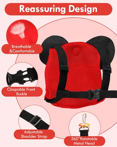 Vista 4 de Lehoo Castle Correa de seguridad para niños pequeños para caminar, correas de bebé para niños pequeños, arnés para niños con correa, correa