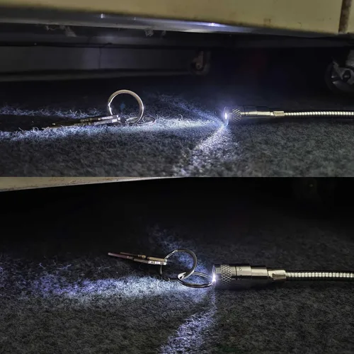 Vista 4 de Imán flexible de 24 pulgadas, herramienta de recogida magnética con luz LED, varilla magnética para varilla, apta para succión de objetos de metal
