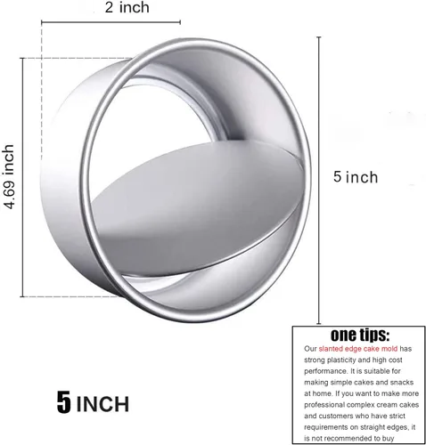 Vista 2 de EXGOX Juego de 2 moldes redondos antiadherentes de aluminio profundo de 5 pulgadas con base desmontable para hornear pasteles