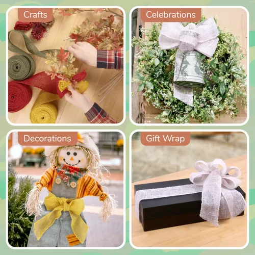 Vista 6 de JubileeYarn - Cinta de yute de arpillera para manualidades, 3 pulgadas x 10 yardas, color negro, 1 rollo