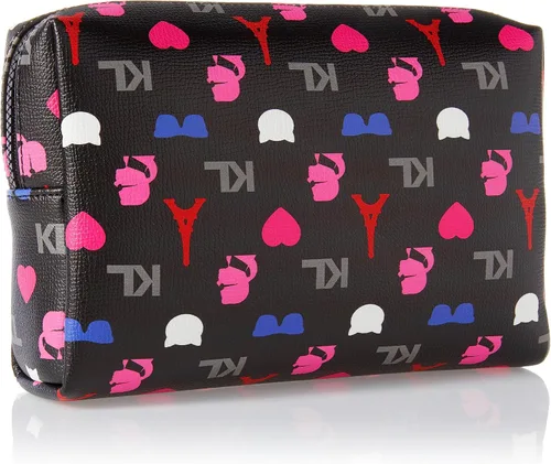 Vista 2 de KARL LAGERFELD Women's Maybelle Cosmetic Bag Negro/Rosa multicolor