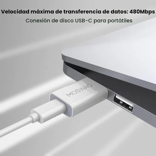 Vista 6 de MOSWAG Adaptador USB-C hembra a USB-A macho