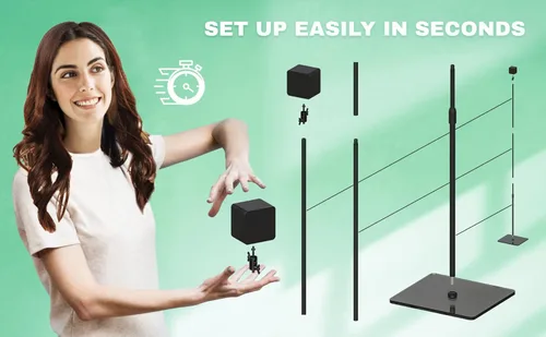 Vista 8 de Skywin VR Stand and Hidden Cable Set Compatible with HTC Vive Index Base Station - Tempered Glass HTC Vive Stand and Cable Set for Vive and Rift