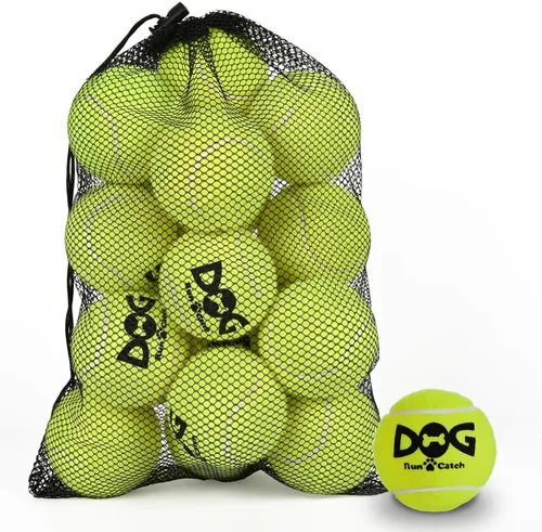 Vista 12 de Pelotas Chirriantes para Perros - Pelotas de Tenis Chirriantes para Perros, Negro Mediano - 6.35 cm, Pack de 20