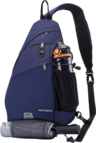 Vista 14 de WATERFLY - Mochila casual tipo bandolera, para llevar en el pecho, Negro, talla única
