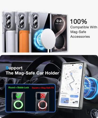 Vista 3 de Funda para Samsung Galaxy 8 Fold Z compatible con MagSafe, transparente