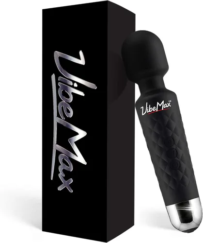VibeMax Masajeador personal recargable, potente vibración de múltiples velocidades, silencioso, impermeable, para alivio de tensión muscular en Negro