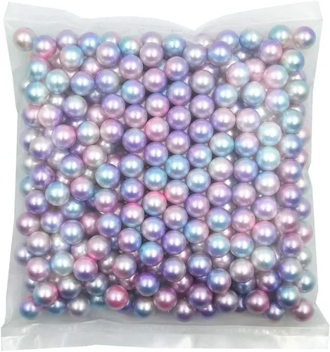 Vista 34 de INSPIRELLE 2600 perlas de imitación de ABS negras sin perforar para rellenos de jarrón, cuentas de maquillaje sin agujero de 0.236 pulgadas