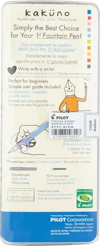 Vista 2 de PILOT Kakuno - Pluma estilográfica, barril transparente, punta mediana (10822)