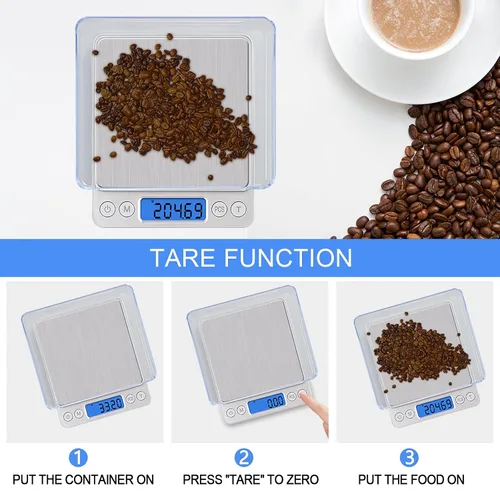 Vista 7 de UNIWEIGH Báscula digital de cocina, escala de alimentos de bolsillo de 6.6 lbs/0.00 oz, medida en gramos y onzas para pérdida de peso, cocinar