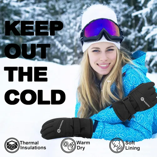 Vista 4 de ANDORRA Guantes de esquí impermeables con pantalla táctil para mujer