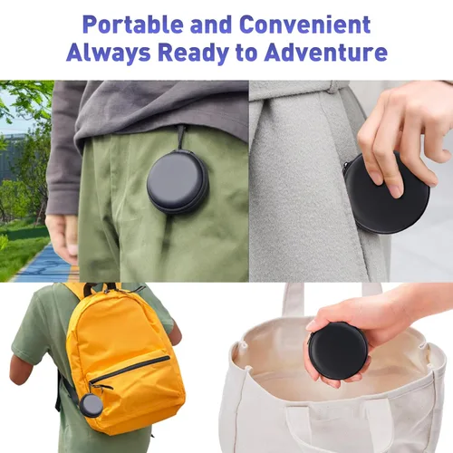 Vista 5 de Doohoeek Hard Carrying Bag for Pokémon GO Plus + 2023, Exact-Size Carrying Case for Pokemon Go Plus Plus with with Carabiner Clip, Black
