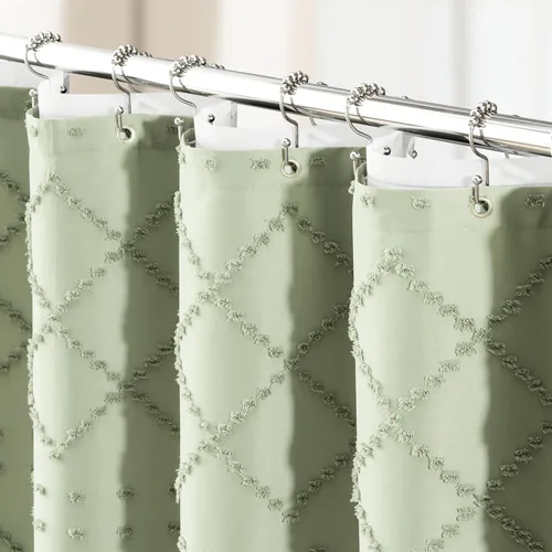 Vista 13 de Dynamene Cortina de ducha de 78 pulgadas de largo, cortinas de ducha bohemias geométricas a rayas para decoración de baño, juego de cortina de ducha