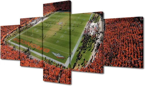 Vista 83 de TUMOVO T-MOBILE PARK - Arte de pared para sala de estar, lienzo de estadio de Seattle, 5 piezas, arte moderno de decoración de pared