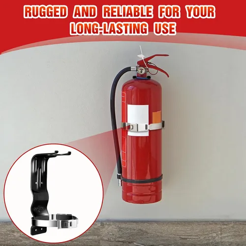Vista 4 de Therwen Soporte para extintor de incendios de acero inoxidable de 5 libras, soporte para extintor de incendios de acero inoxidable para el hogar