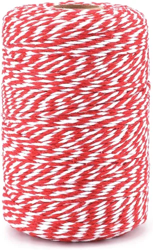 Vista 23 de jijAcraft Cordel de Hilo Blanco y Negro, 328 Pies de Cordel de Panaderos de Navidad, Cuerda de Empaque Resistente de 2MM para Manualidades DIY Negro