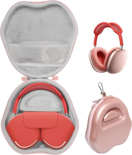 CaseSack Funda para auriculares Apple AirPods Max, para auriculares con funda (azul) (oro rosa)