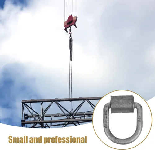 Vista 6 de 4pcs 1/2 Inch Welded D-Ring Anchors 12000lbs Forged Steel Trailer Truck Tie Down Weld-on Cargo Mooring Points for Rv Farm Applications