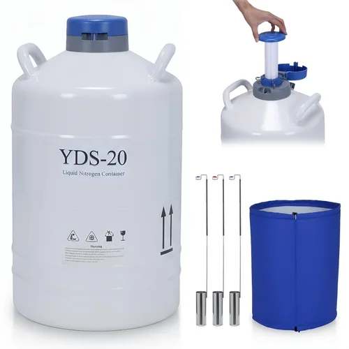 Vista 9 de Generic 20L LN2 Tank Aluminum Alloy Dewar with 3 Canisters & Carry Bag Liquid Storage Dewar Vessel for Beauty Industry Semen Preservation