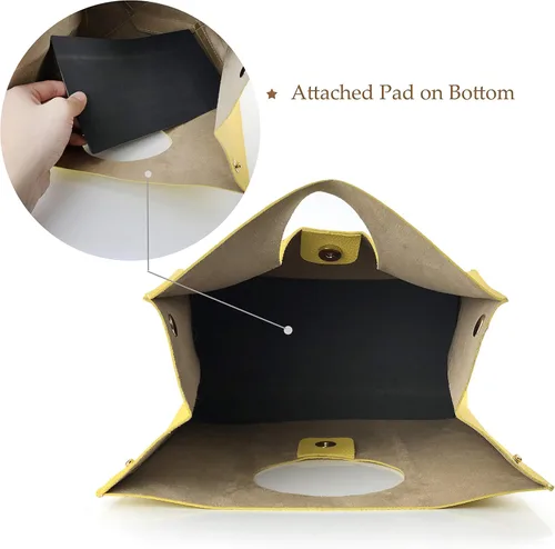 Vista 7 de Pequeña bolsa de mano Hoxis estilo Clutch, Tote, minimalista, retro, fabricada con piel sintética