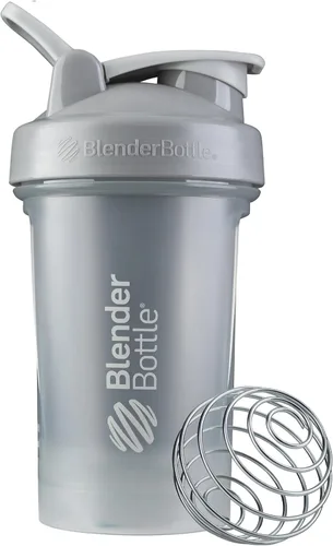 Vista 8 de BlenderBottle Classic V2 - Botella mezcladora perfecta para batidos de proteínas y preentrenamiento, 20 onzas, color negro