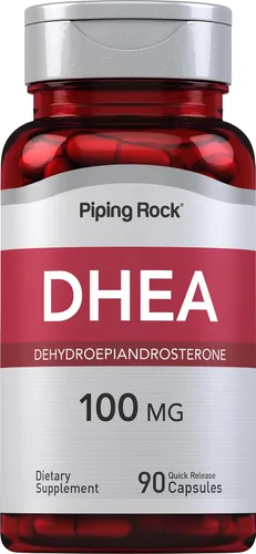 Piping Rock Suplemento DHEA de 100 mg | para hombres y mujeres | 90 cápsulas | Deshidroepiandrosterona | Sin OMG, sin gluten