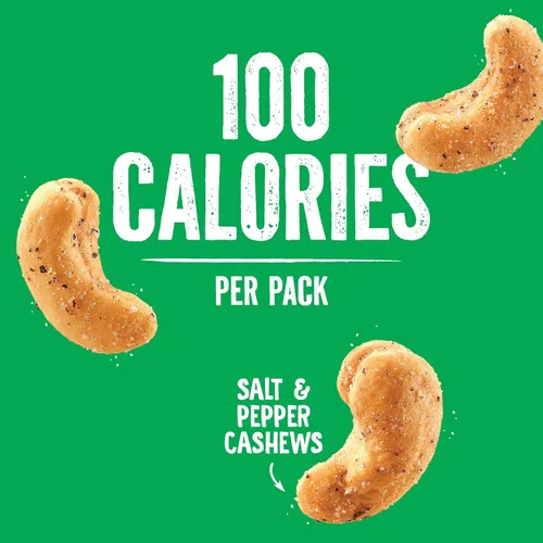 Vista 5 de Emerald Nueces, paquetes de 100 calorías, 7 unidades, anacardos de sal y pimienta, 4.34 onzas
