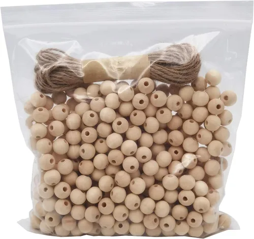 Vista 9 de INSPIRELLE 4500 cuentas de madera natural de 0.236 pulgadas (0.236 in), cuentas sueltas de madera redondas sin terminar, cuentas espaciadoras