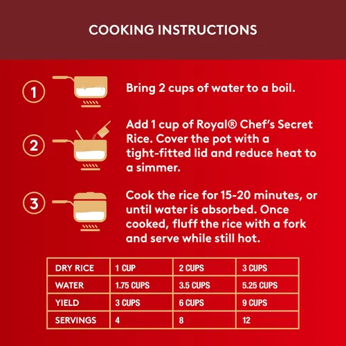 Vista 8 de Arroz Basmati Royal Chef's Secret en grano, extra largo, de 10 libras