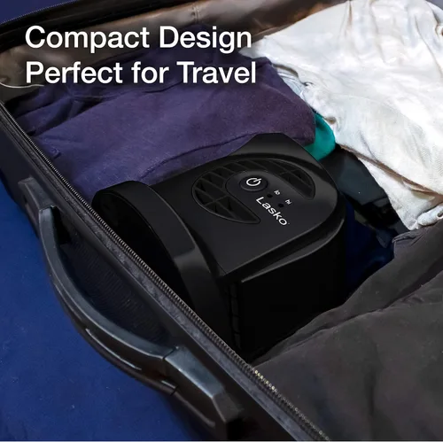 Vista 6 de Lasko MyCool D301 Mini ventilador de escritorio USB con cable USB de 40 pulgadas y adaptador de CA adicional - Pequeño ventilador personal portátil