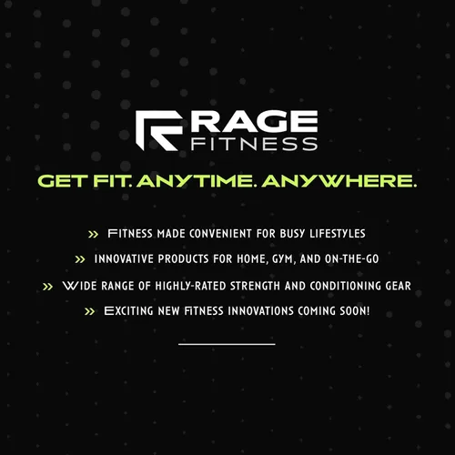 Vista 7 de Rage Fitness Single Cast Iron Kettlebell Powder Coated - Wide Handle Weights for Core & Glute Workouts; Swings, Squats, Deadlifts; Strength