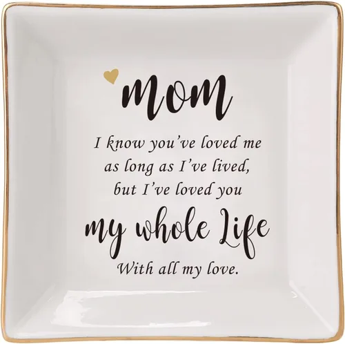 Vista 7 de HOME SMILE - Bandeja de cerámica para anillos para mamá, hermana, amigas