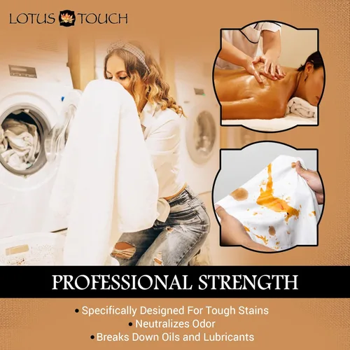 Vista 2 de Lotus Touch Always Fresh Detergente para sábanas de mesa de masaje y ropa de spa de grado profesional, 1 galón, aroma fresco de primavera, elimina