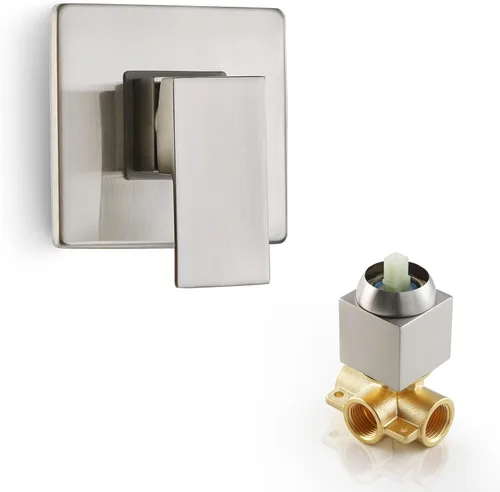 Vista 12 de SKOWLL Kit de Válvula de Ducha Oro Cepillado Kit de Ajuste de Válvula de Mango de Ducha, Montaje en Pared Función Única Kit de Válvula de Control
