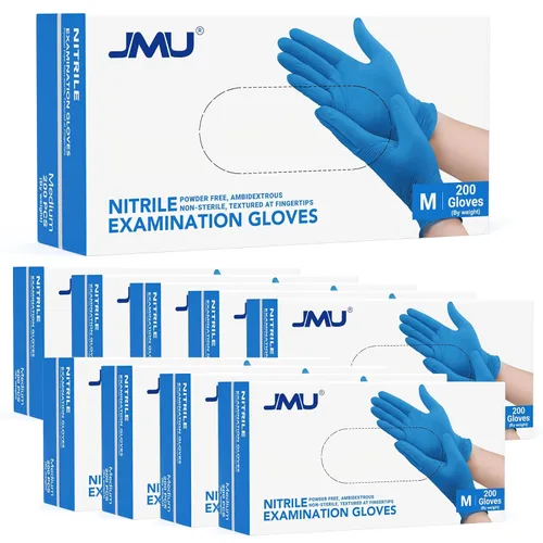 Vista 17 de JMU Guantes desechables azules de nitrilo para examen, pequeños, 200 unidades, 3.5 mil, sin látex, guantes médicos sin polvo