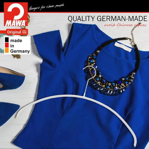 Vista 4 de Mawa by Reston Lloyd Euro Narrow - Juego de 10 perchas para ropa, color blanco