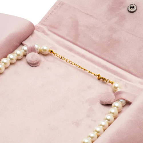 Vista 5 de COWFEX Terciopelo collar joyería carpeta de viaje almacenamiento vitrina (rosa)