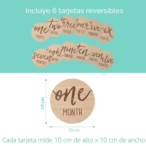 Vista 6 de Kate & Milo Wooden Baby Monthly Milestone Discs