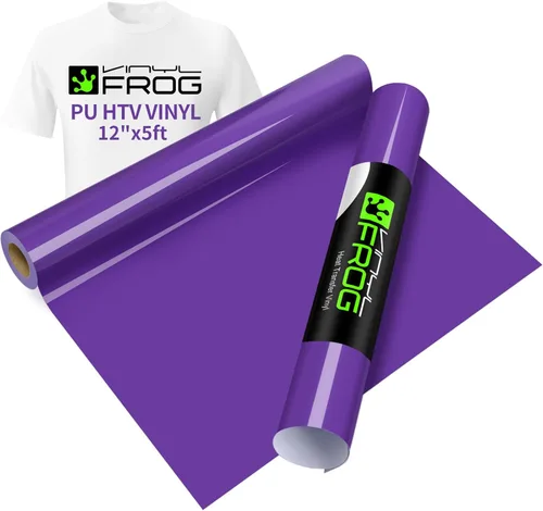 Vista 22 de VINYL FROG Paquete de 6 rollos de vinilo HTV de 12 x 3 pies de transferencia de calor para camisetas, amarillo, granate, camello, vinilo