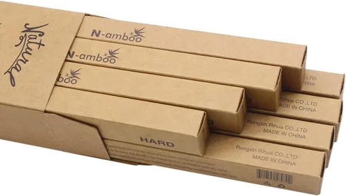 Vista 2 de Cepillo de dientes de bambú extra duro, 8 piezas de un paquete de cerdas firmes cepillo de dientes súper duro