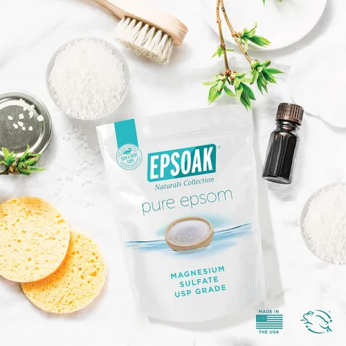 Vista 4 de Epsoak Sal de Epsom Bolsa resellable a granel de 19 libras, sulfato de magnesio USP. Sin perfume, fabricado en los Estados Unidos, certificado libre