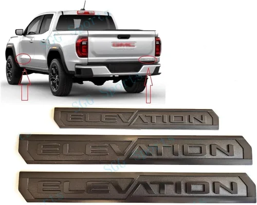 Vista 8 de 3 piezas de emblemas de elevación, emblemas de puerta, calcomanías traseras, etiquetas de nombre, compatibles con Canyon 2023-2025 (Rojo)