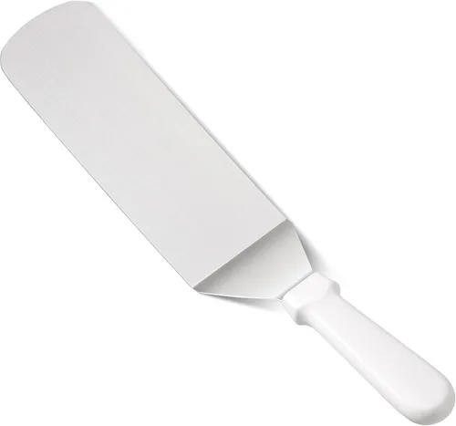 Vista 3 de New Star Foodservice 36213 Espátula/volteadera para parrilla con mango de plástico flexible, 36,8 cm, blanca