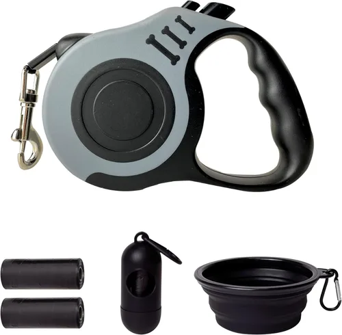 Vista 15 de Correa retráctil para perros pequeños y medianos, automática, telescópica, cinta para mascotas de 10/16 pies, duradera y práctica, con asa