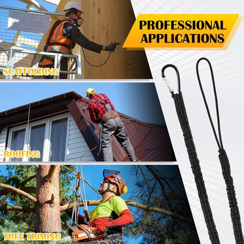 Vista 5 de LEIFIDE 1 pieza de cordón para herramientas de longitud estándar, correa de seguridad para herramientas de 17.6 lb 8 kg, resistente, ajustable